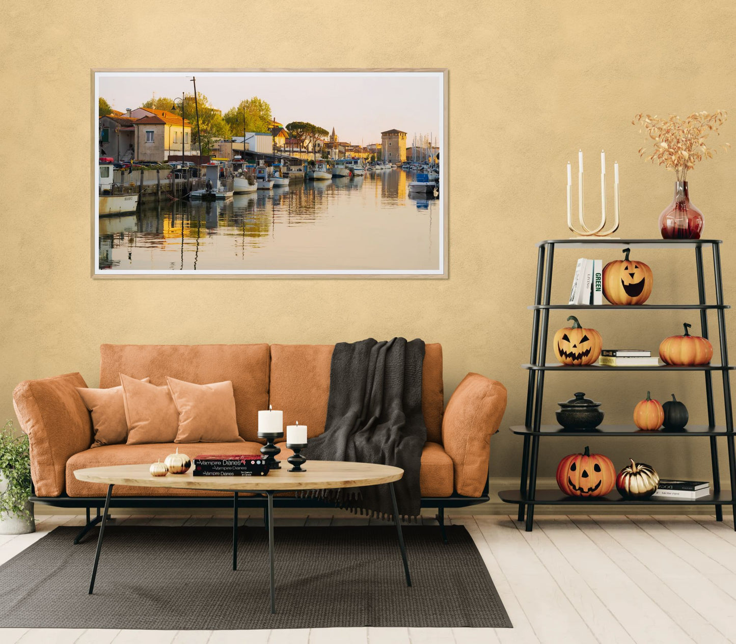 Golden Hour on Cervia Channel – Tower Reflections in Warm Light