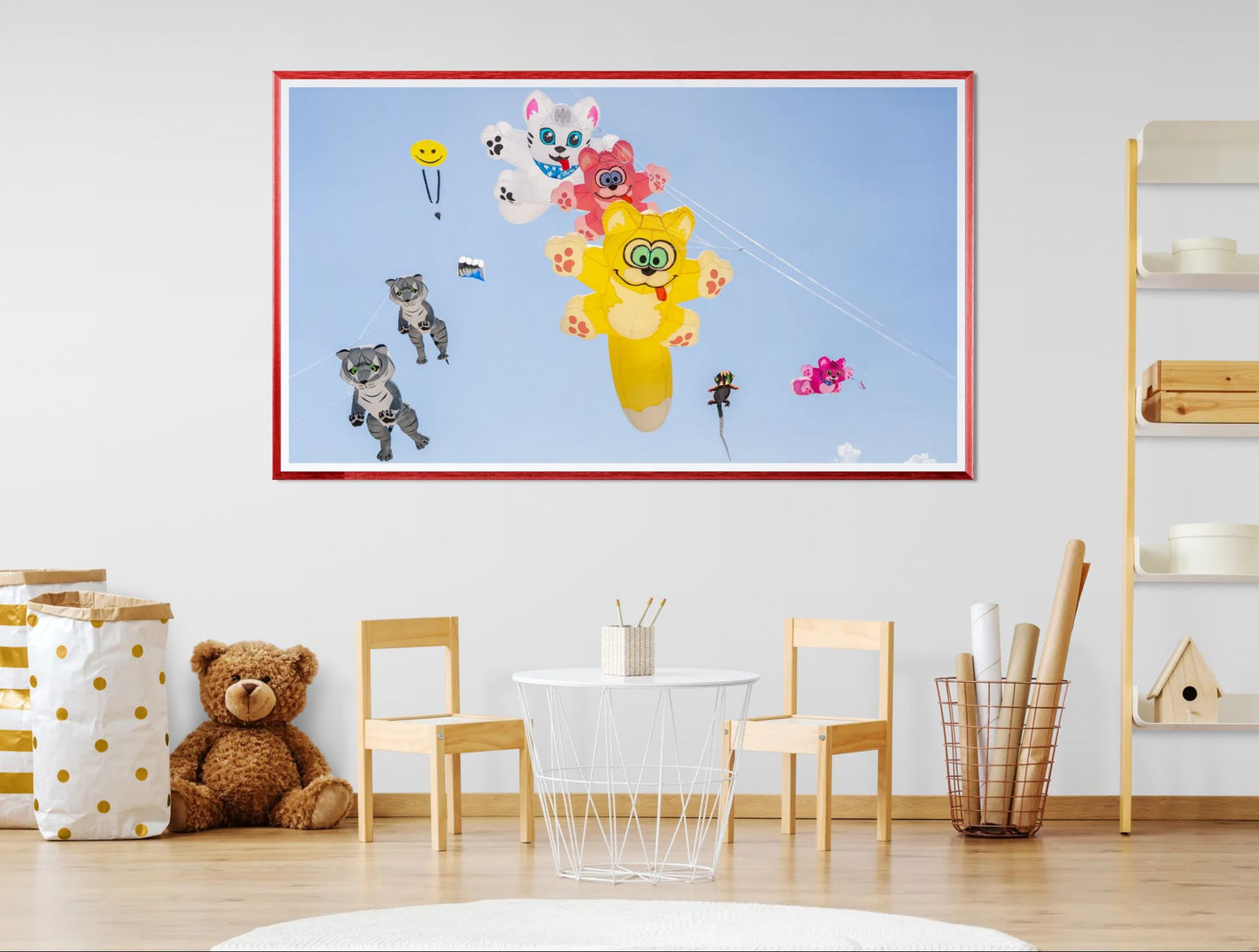 Playful Cat Kites in the Sky – Coastal Whimsy in Flight